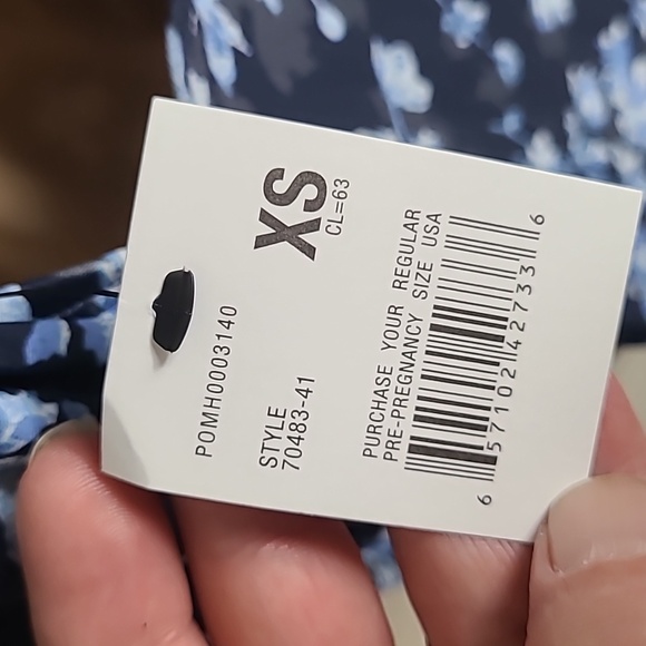 NWT A Pea In The Pod Floral Ruffled Maternity One Piece Swimsuit - Navy - Picture 7 of 9